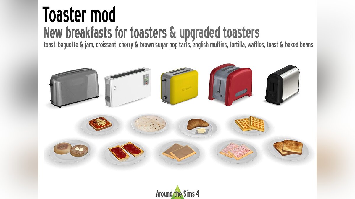 The Sims 4 — Functional toasters with new recipes for them