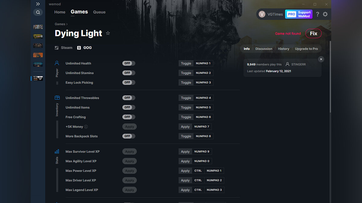 Dying Light — Trainer (+34) from 02/12/2021 [WeMod]