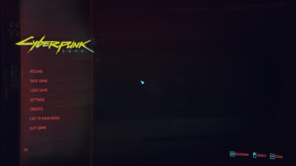 Cyberpunk 2077 — Mouse pointer with arrow - cursor