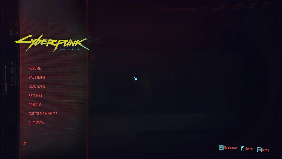 Cyberpunk 2077 — Mouse pointer with arrow - cursor