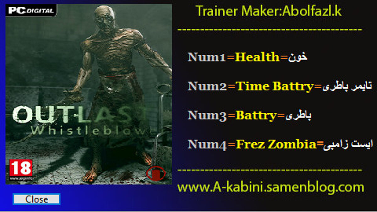 Outlast: Whistleblower — Trainer (+4) [1.0]