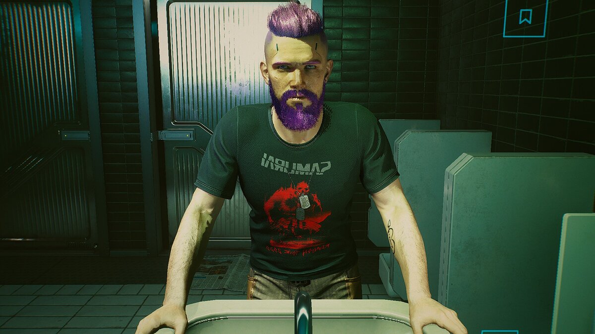 Cyberpunk 2077 — V with purple beard