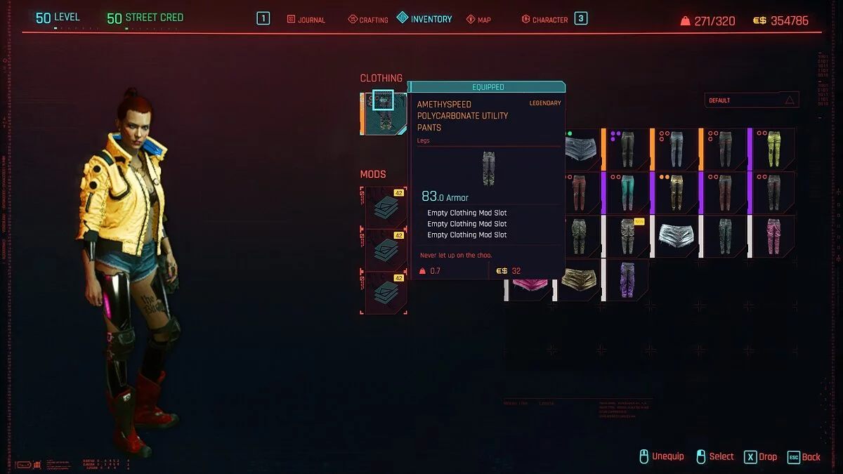 Cyberpunk 2077 — Тактические шорты с наколенниками и кобурой