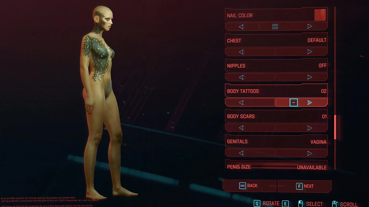 Cyberpunk 2077 — Брутальні чорні татуювання