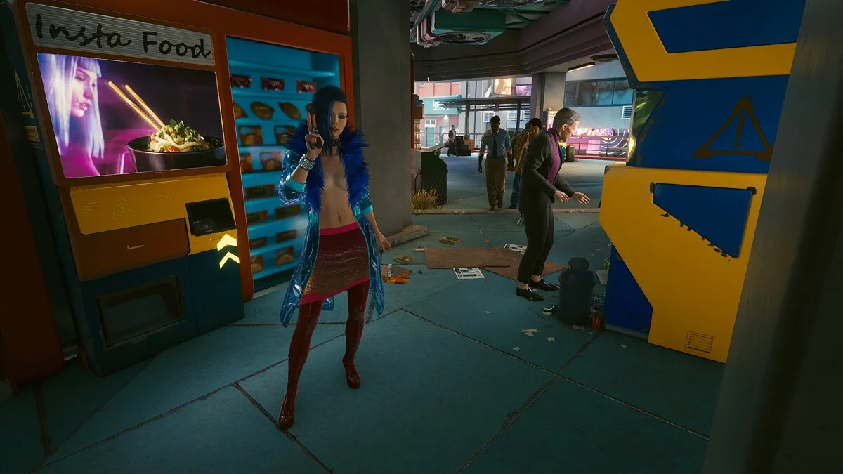 Cyberpunk 2077 — Street vending machines in the style of the movie "Blade Runner"