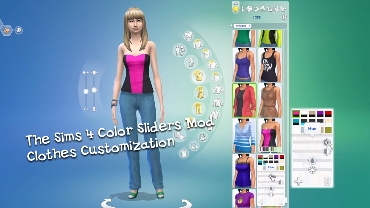 The Sims 4 — Color and tone regulators for hair and clothing (01/31/2021)