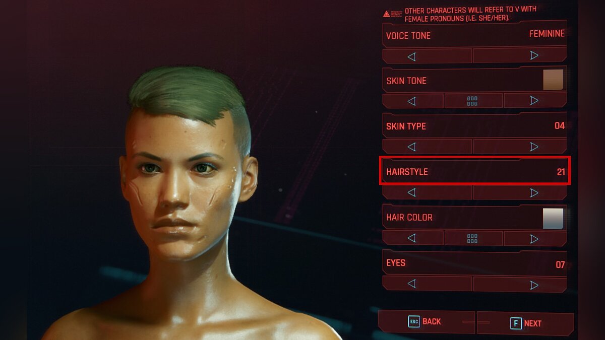 Cyberpunk 2077 — Sandra Dorsett's haircut