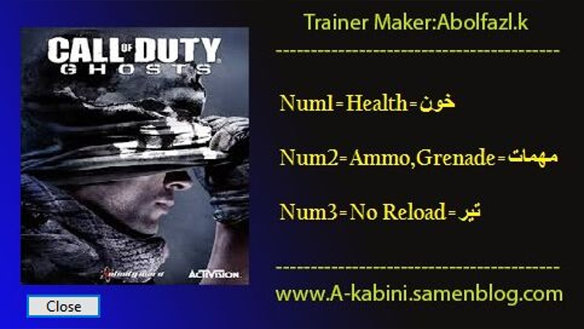 Call of Duty: Ghosts — Trainer (+3) [v749678]