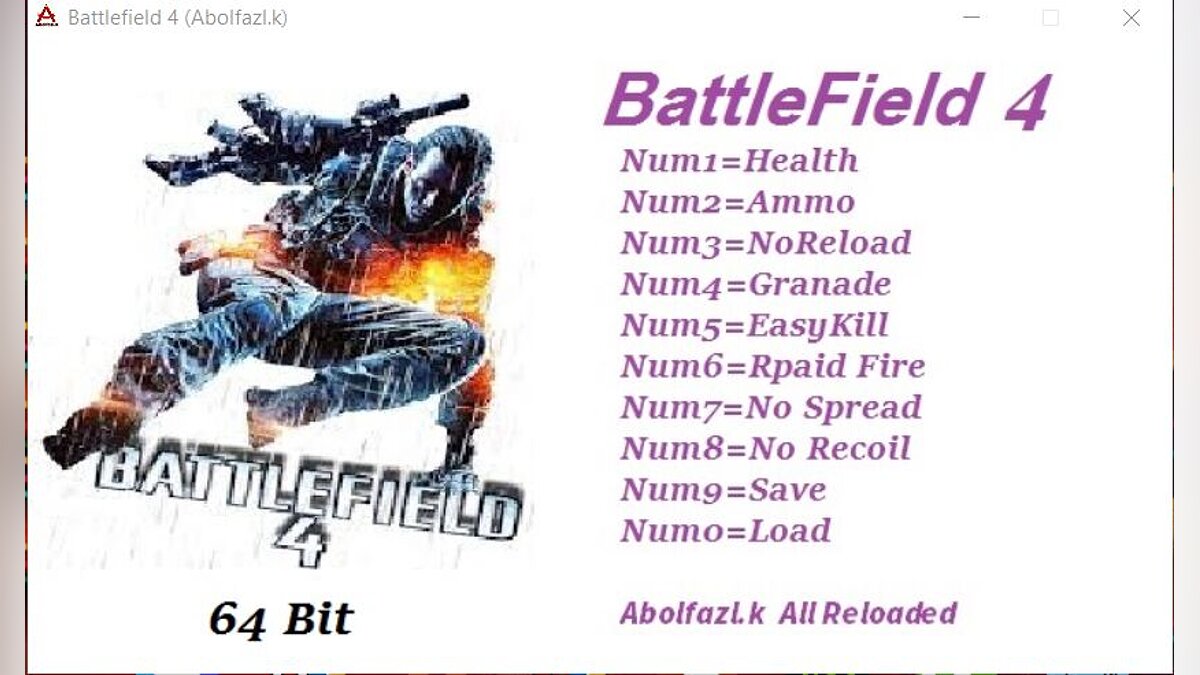 Battlefield 4 — Trainer (+7) [v179547: All RELOADED]