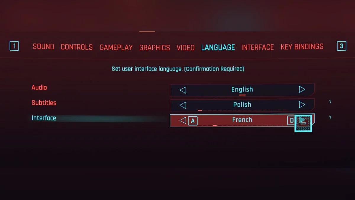 Cyberpunk 2077 — Language settings patch