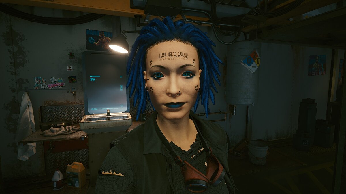 Cyberpunk 2077 — V with blue dreadlocks