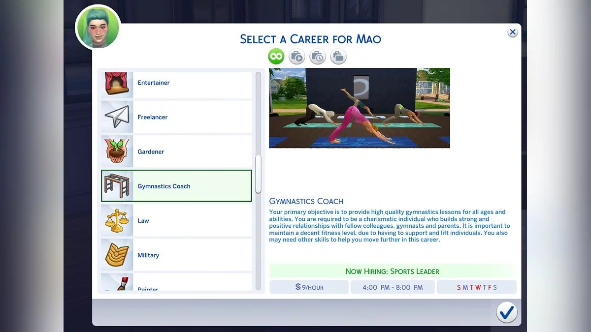 The Sims 4 — Carrera como entrenadora de gimnasia (08/02/2021)