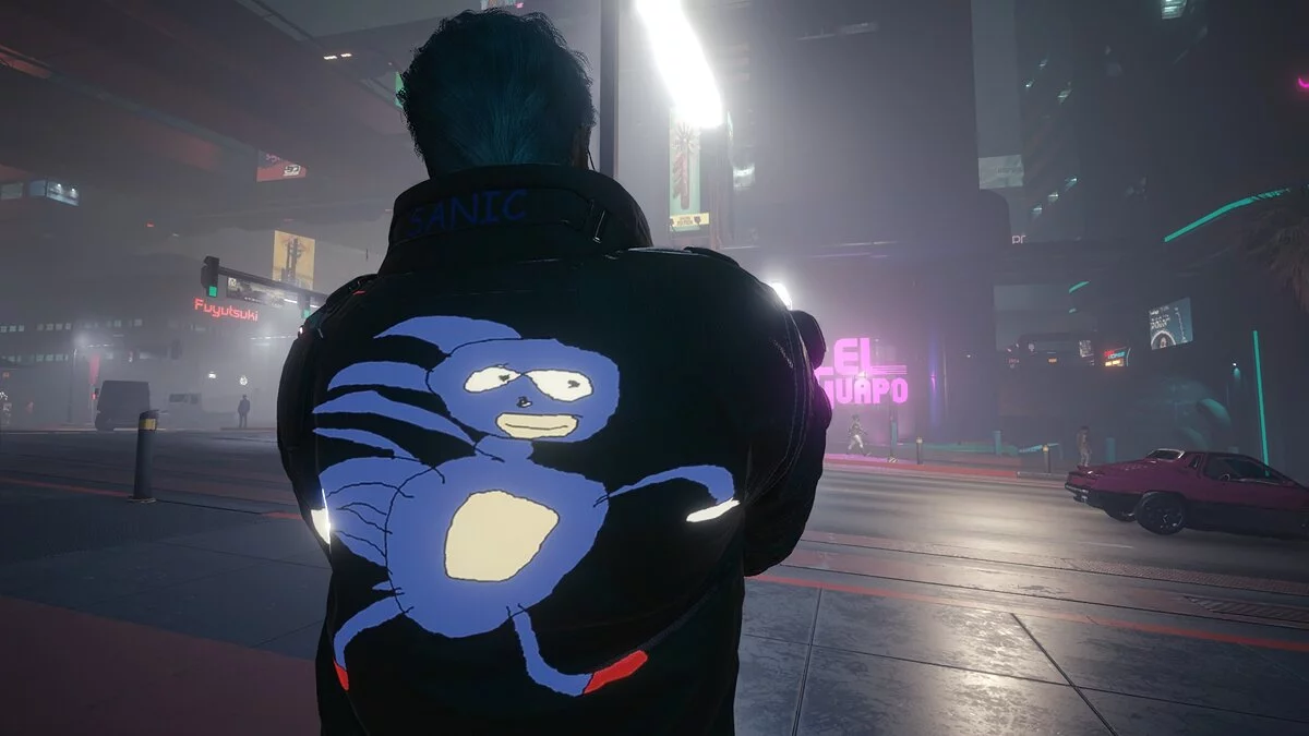 Cyberpunk 2077 — Sonic de memes para chaqueta.