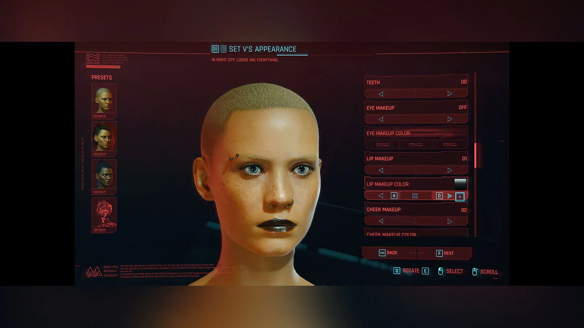 Cyberpunk 2077 — Ніжні кольори губ