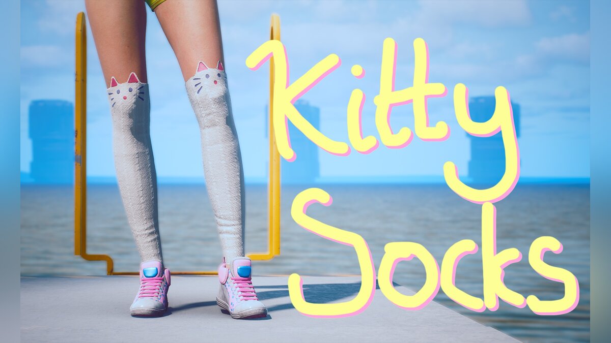 Cyberpunk 2077 — Women's knee-high socks with cats