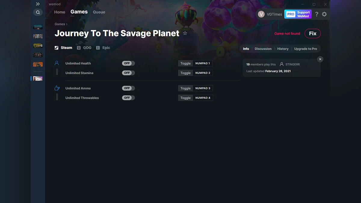 Journey to the Savage Planet — Trener (+4) od 26.02.2021 [WeMod]