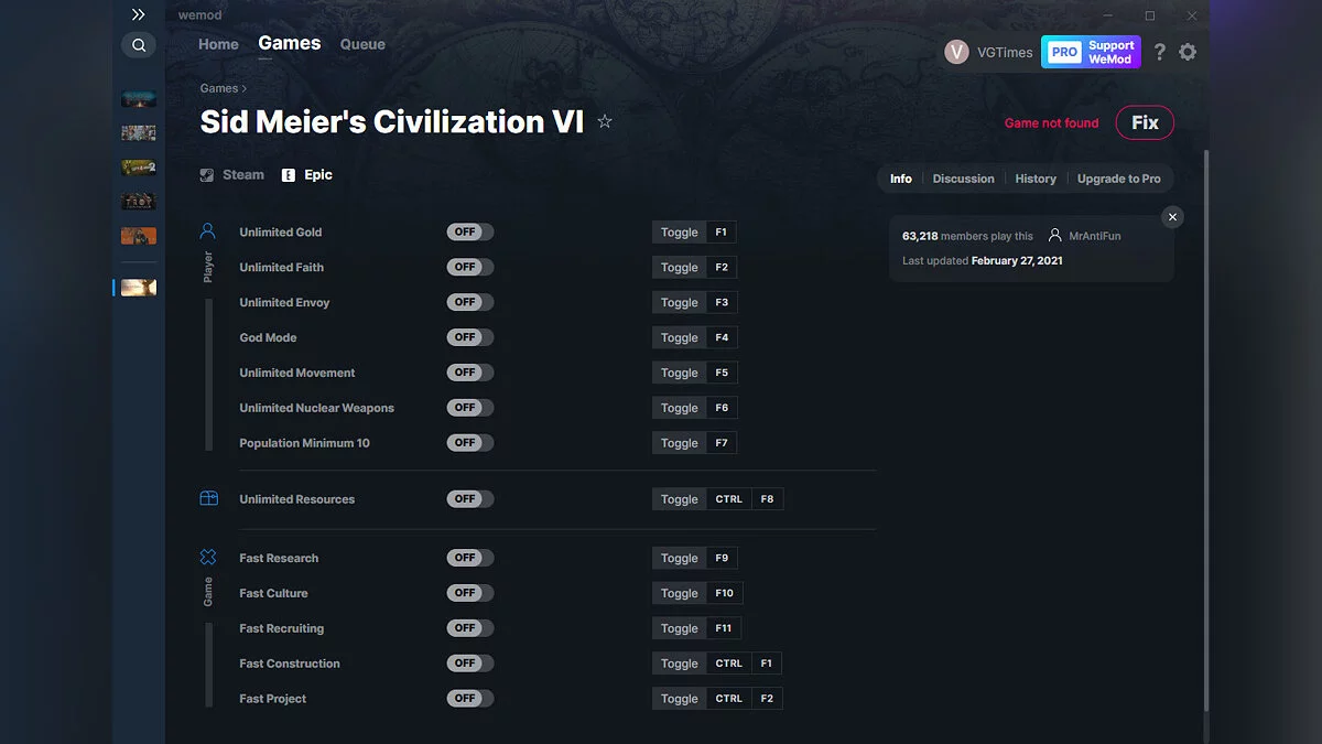 Sid Meier&#039;s Civilization 6 — Trainer (+13) from 02/27/2021 [WeMod]