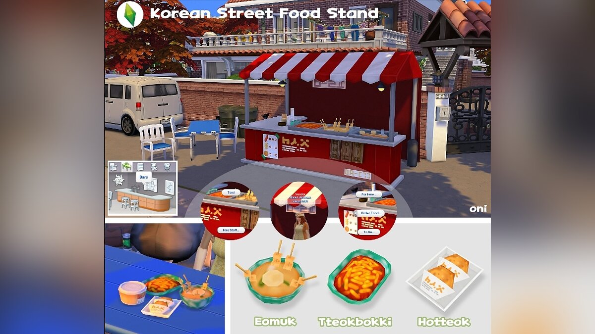 The Sims 4 — Functional kiosk with Korean street food