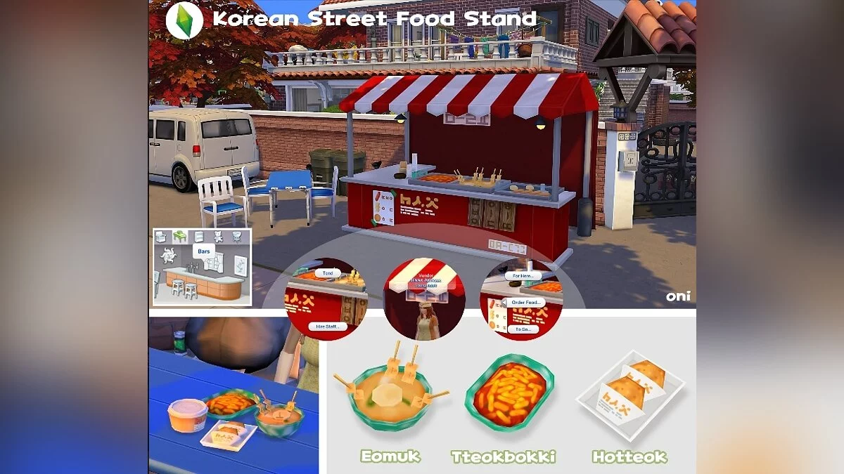 The Sims 4 — Functional kiosk with Korean street food