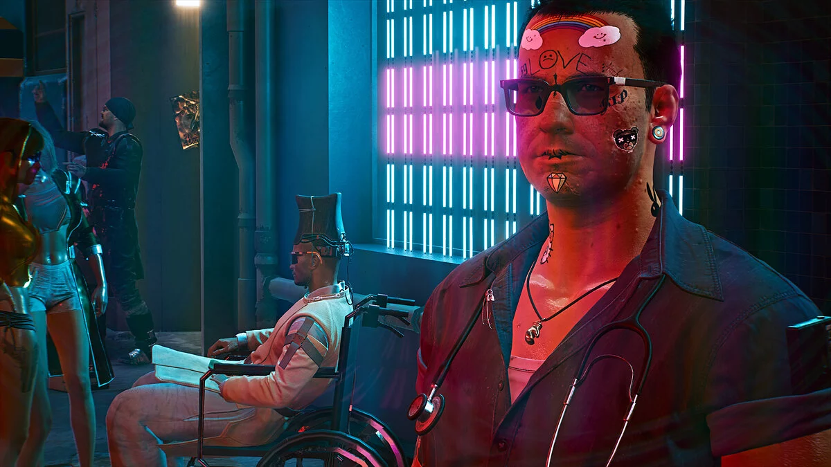 Cyberpunk 2077 — Веселые татуировки на лице Вика