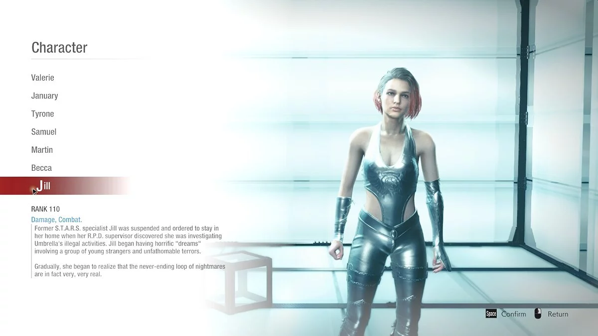 Resident Evil: Resistance — Видалення пов'язки на оці для Джілл