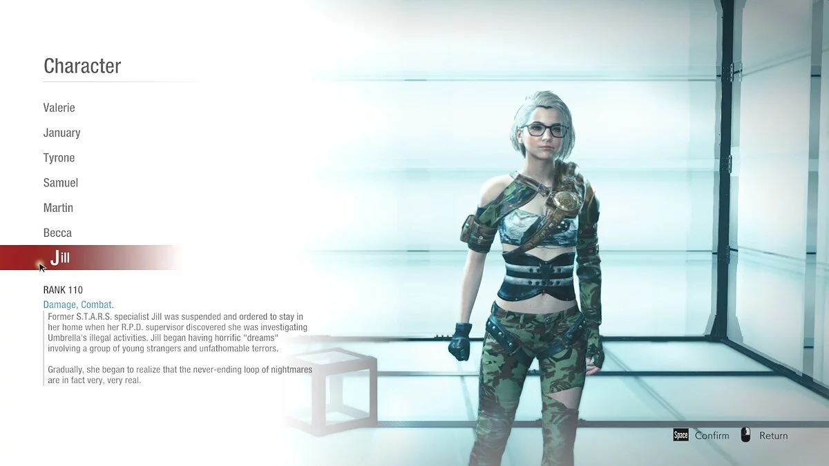 Resident Evil: Resistance — Джилл у костюмі пустки