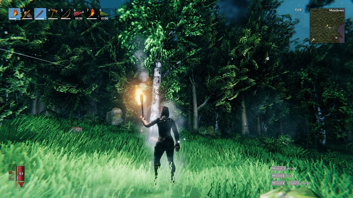 Valheim — Colocar antorchas