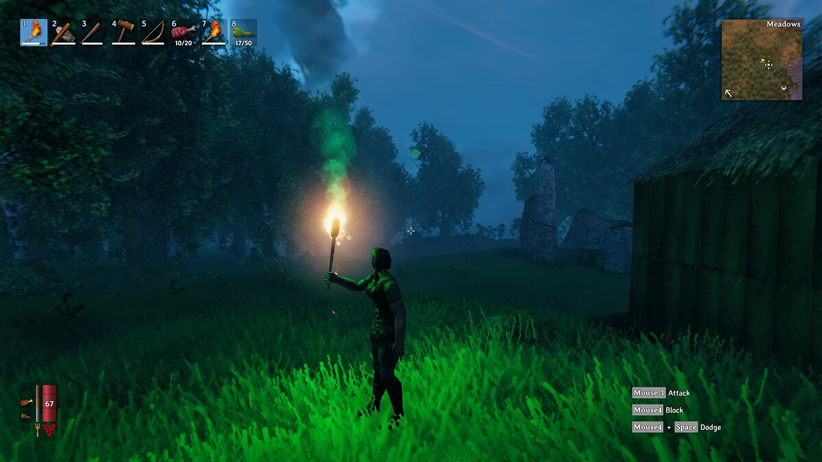 Valheim — Setting up torches