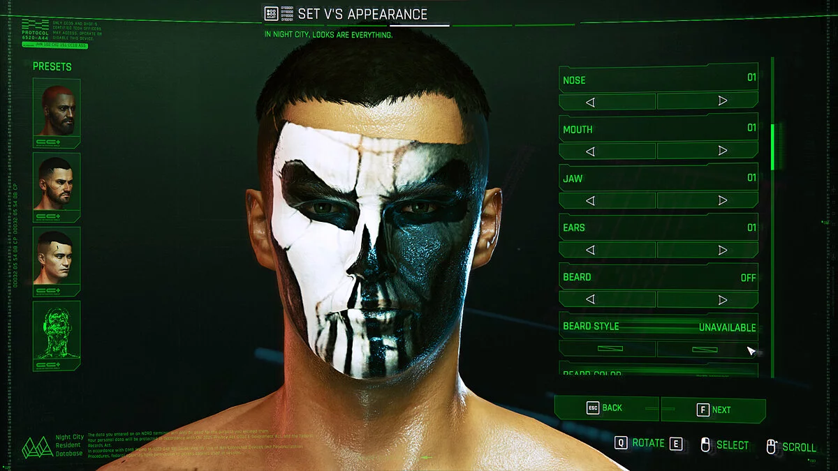 Cyberpunk 2077 — New face paints