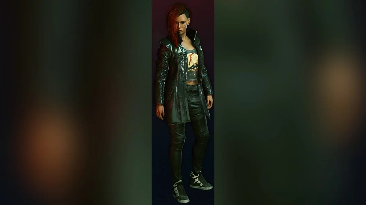Cyberpunk 2077 — Черный кожаный плащ