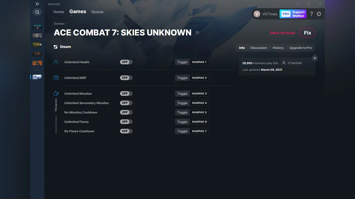 Ace Combat 7: Skies Unknown — Trainer (+7) from 03/09/2021 [WeMod]