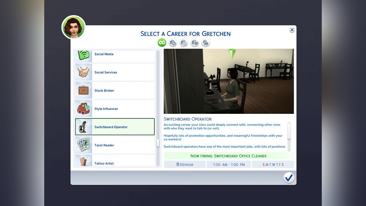 The Sims 4 — Telephone operator career