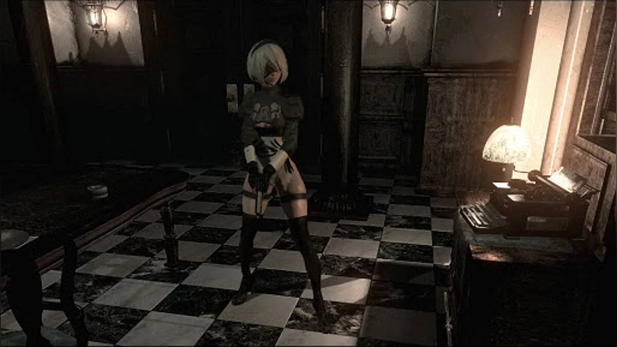 Resident Evil HD Remaster — 2B із гри Nier Automata
