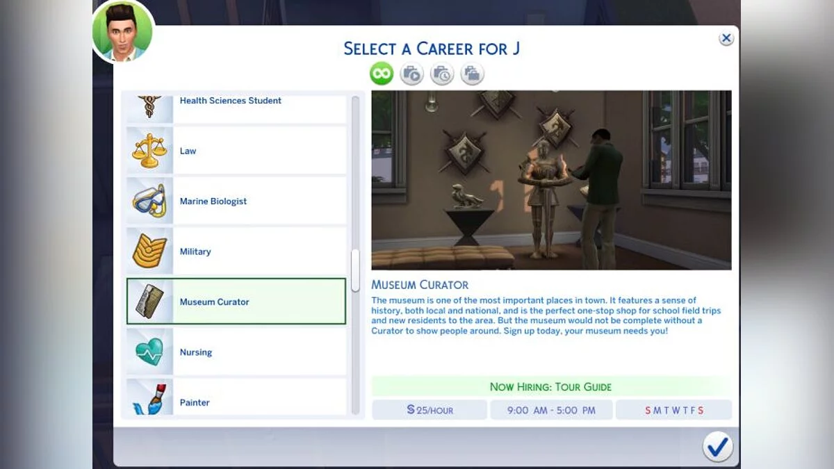 The Sims 4 — Кар'єра куратора музею