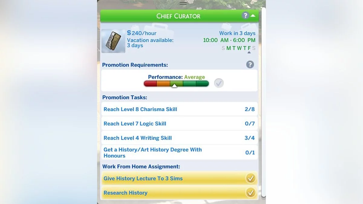 The Sims 4 — Кар'єра куратора музею