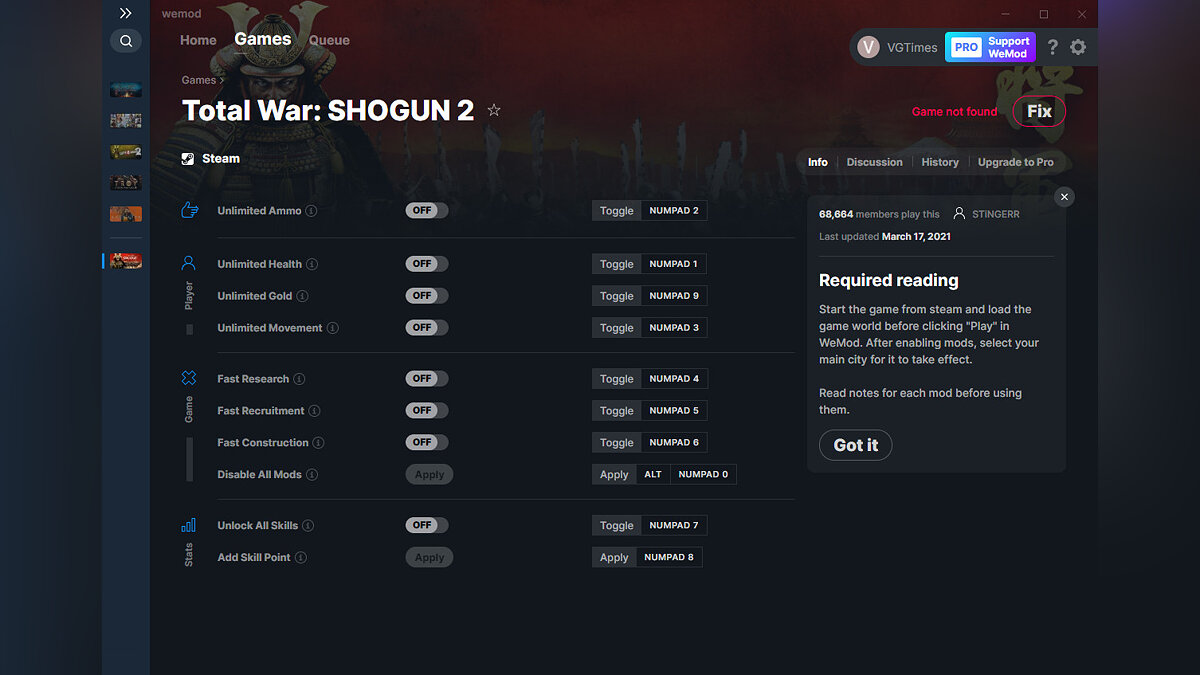 Total War: Shogun 2 — Trainer (+10) from 03/17/2021 [WeMod]