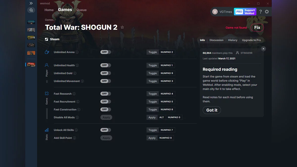 Total War: Shogun 2 — Trainer (+10) from 03/17/2021 [WeMod]