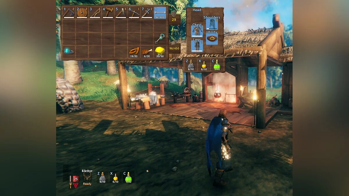 Valheim — Слоти екіпірування та швидкого доступу