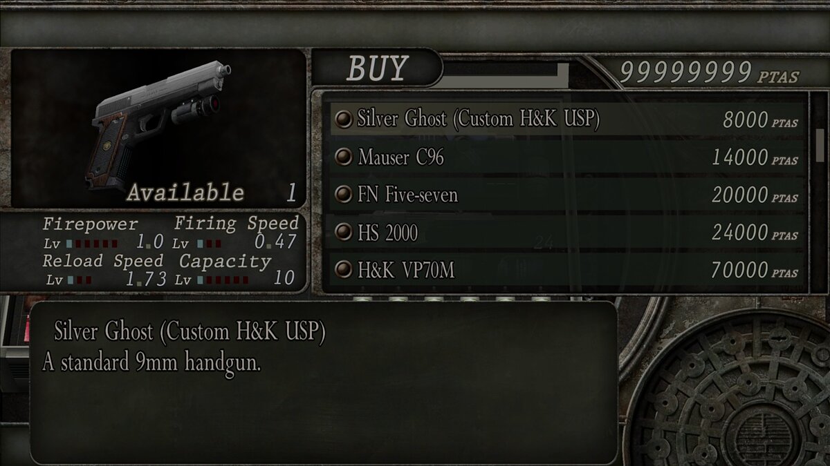 Resident Evil 4 (2005) — Real weapon names