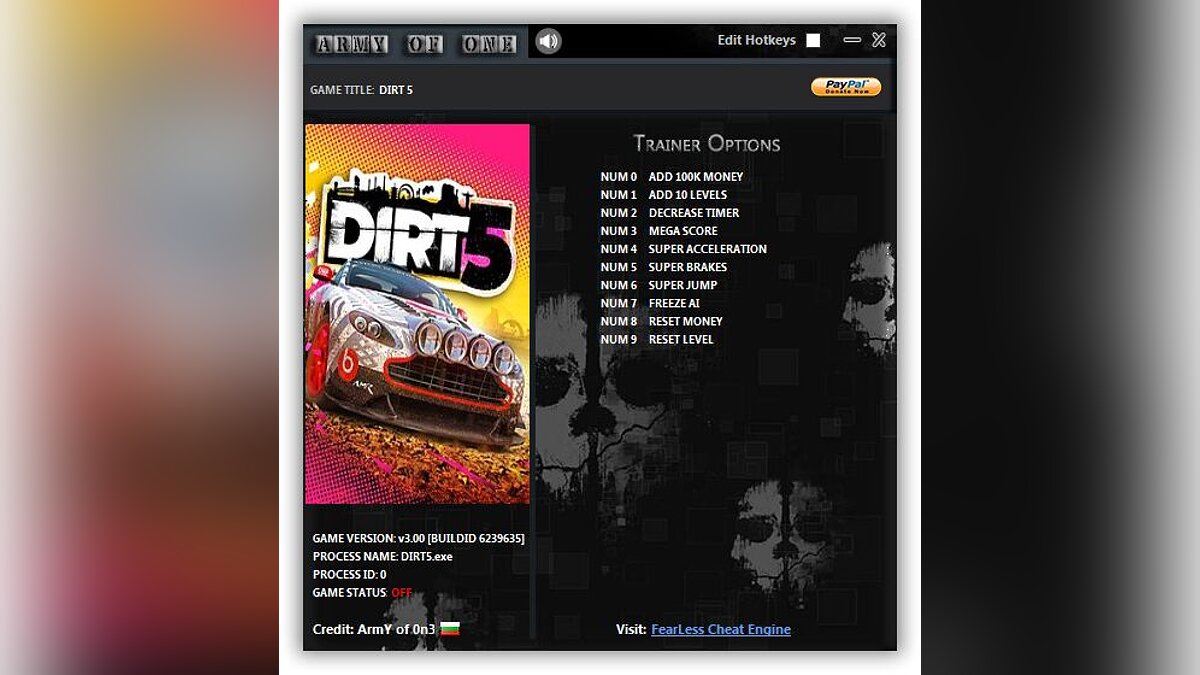 DiRT 5 — Trainer (+10) [3.00 BuildID - 6239635]