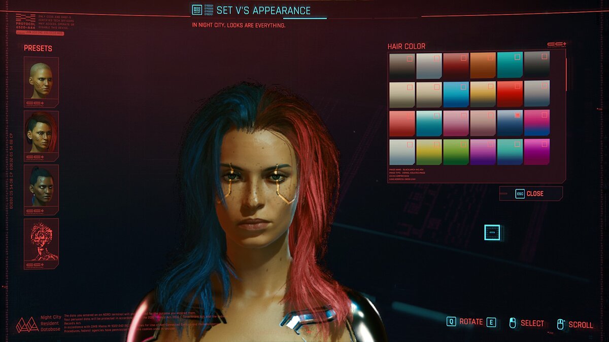 Cyberpunk 2077 — Multicolored hair