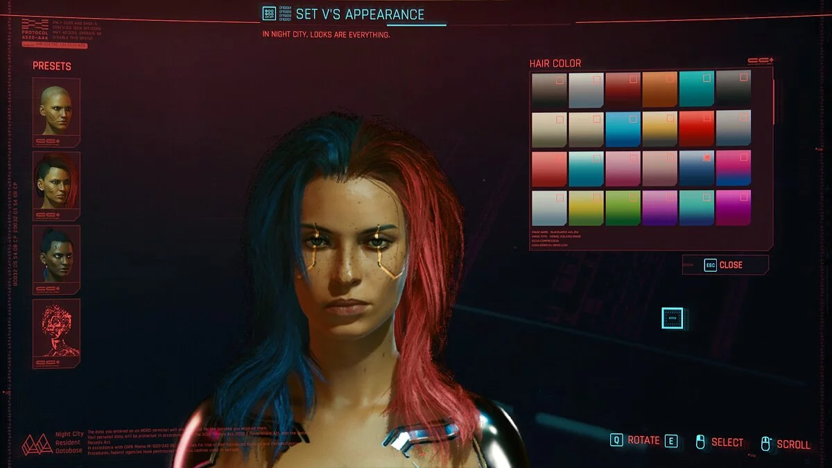 Cyberpunk 2077 — Multicolored hair