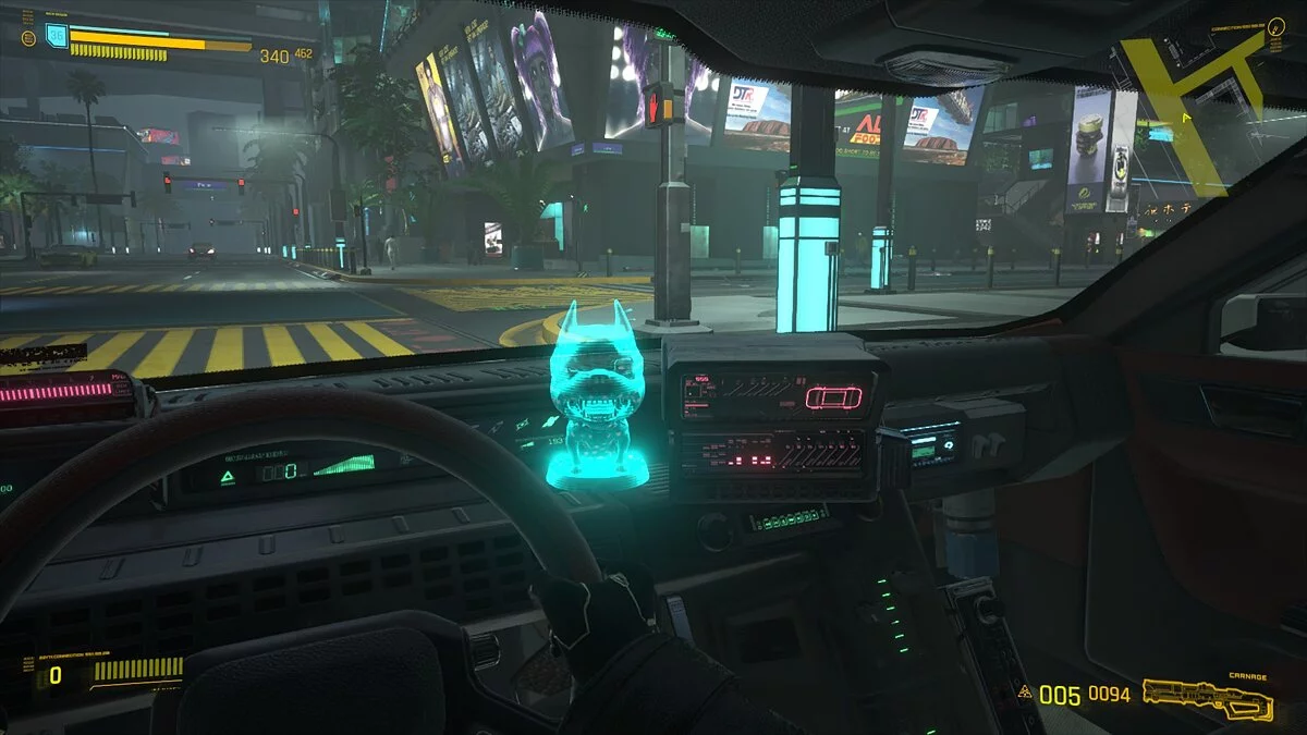 Cyberpunk 2077 — Holographic dog in the car