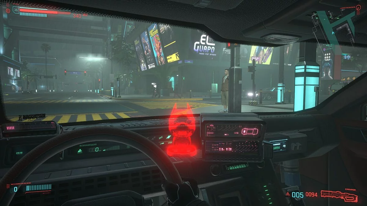 Cyberpunk 2077 — Голографічний собака в машині