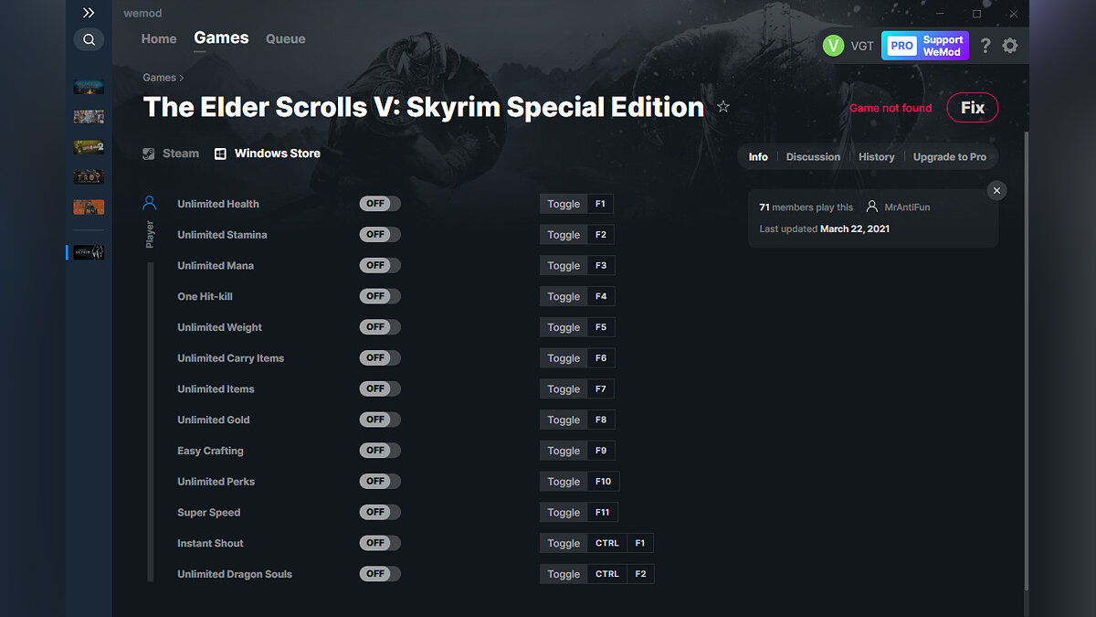 Elder Scrolls 5: Skyrim Special Edition — Trainer (+13) from 03/22/2021 [WeMod]