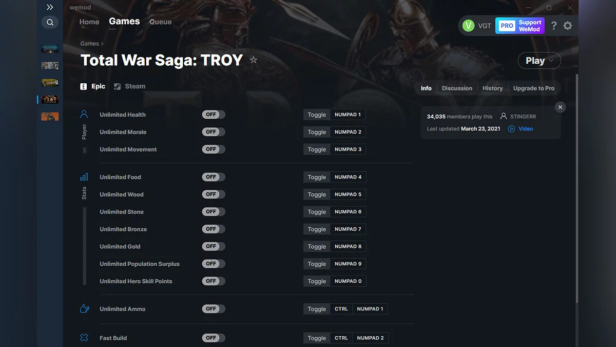 Total War Saga: Troy — Trainer (+13) from 03/23/2021 [WeMod]