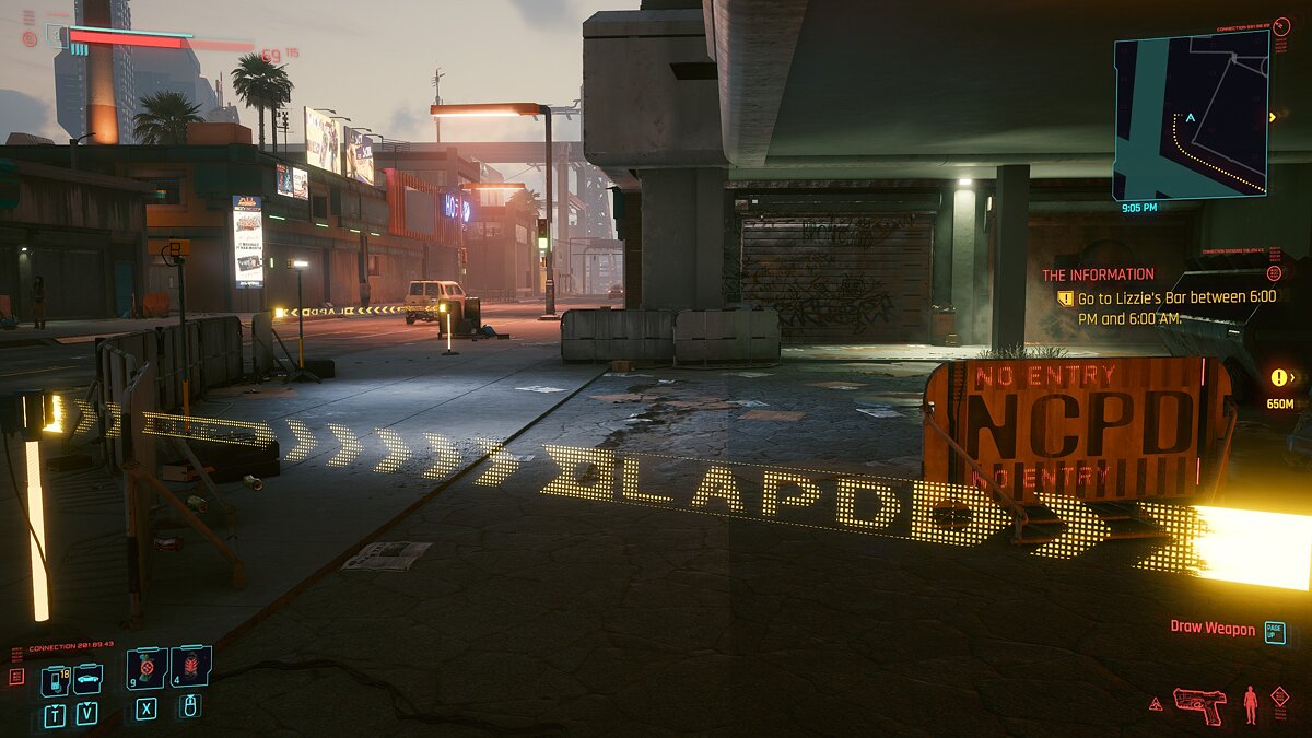 Cyberpunk 2077 — Police tape with Blade Runner 2077 hologram