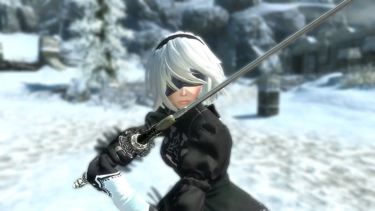 The Elder Scrolls 5: Skyrim Legendary Edition — Android preset YoRHa No. 2 Type B from Nier: Automata