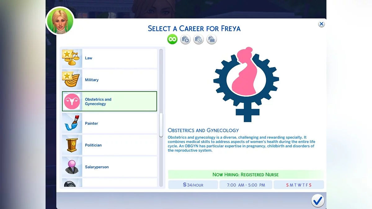 The Sims 4 — Кар'єра акушерства та гінекології