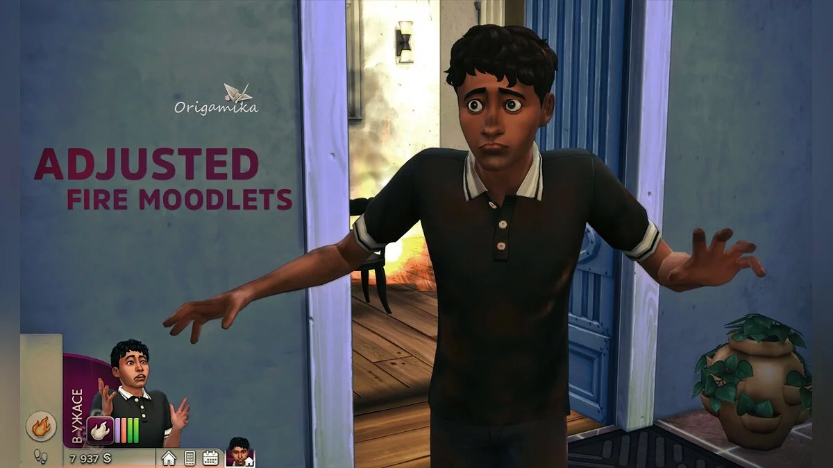 The Sims 4 — Emociones de miedo durante un incendio.